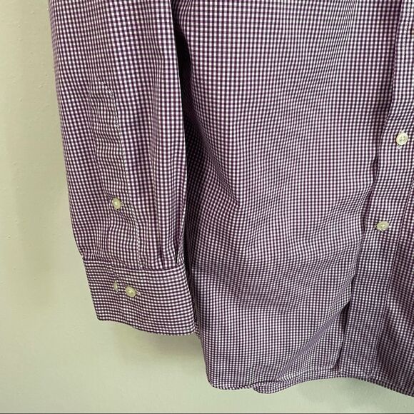 Ralph Lauren Mens Purple Slim Fit Gingham Plaid Collared Shirt - Picture 7 of 10